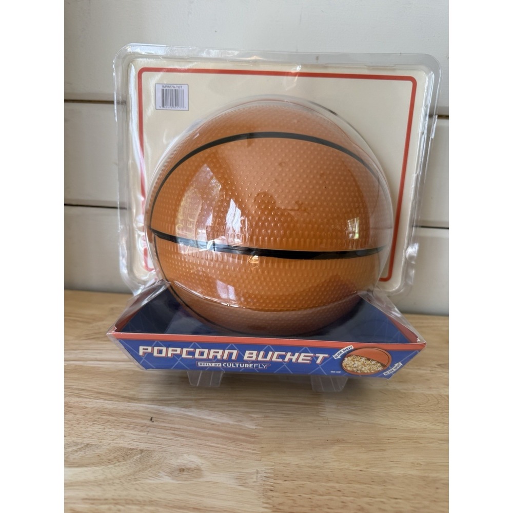Culturefly Basketball Popcorn Bucket Slide Lid Snack Bowl Novelty New Final Four